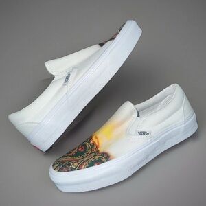 NEW Vans Slip-On (White/ Burnt Orange) Size Women’s 5.5